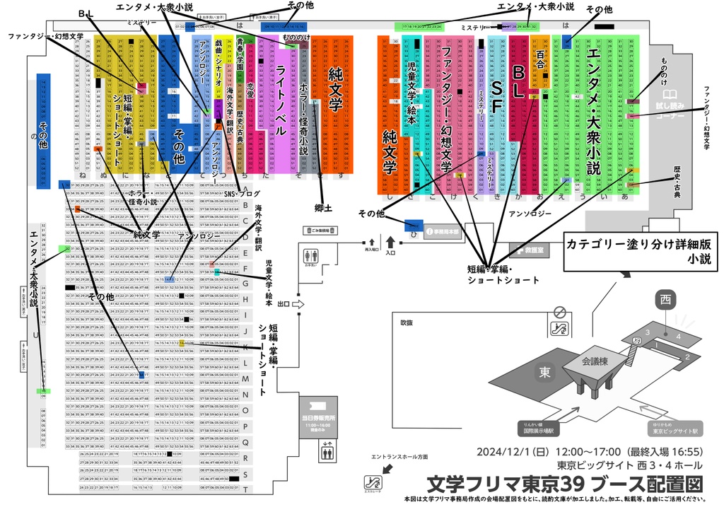 【文学フリマ東京39】出店カテゴリーマップ