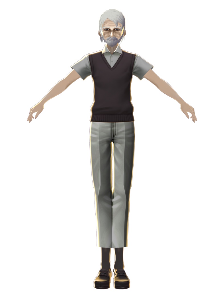 【無料】都合の良いおじいさん「つごおじ」3Dモデル