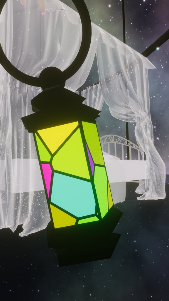 【VRChat想定3Dモデル】Stained Glass Lantern