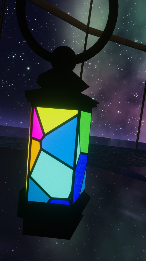 【VRChat想定3Dモデル】Stained Glass Lantern