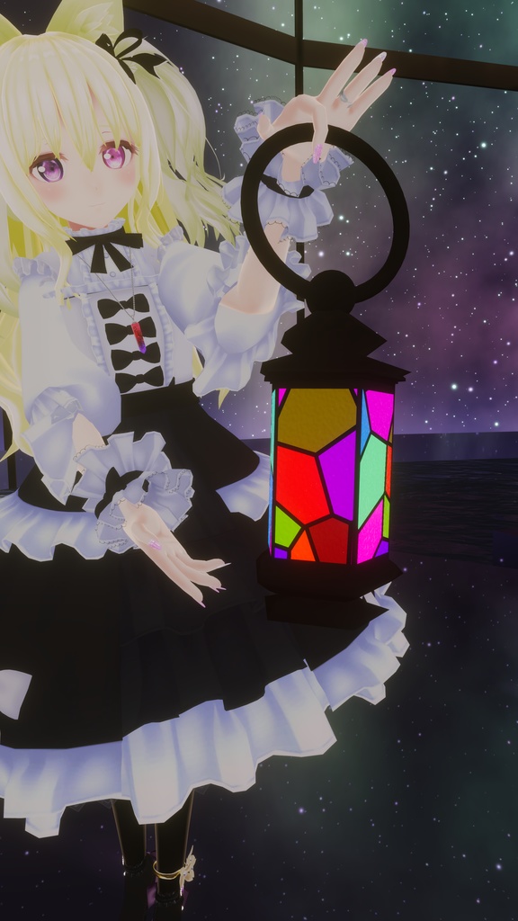 【VRChat想定3Dモデル】Stained Glass Lantern
