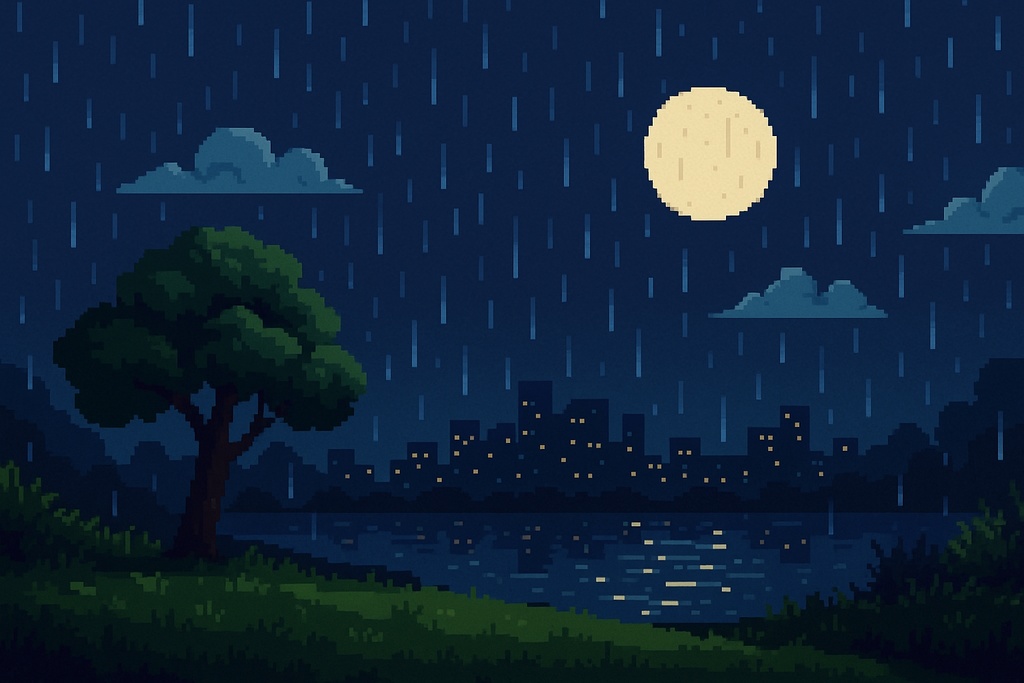 【睡眠導入•リラックスBGM】ゲーマーが作った雨音と8bitのやさしい夜☔🎮