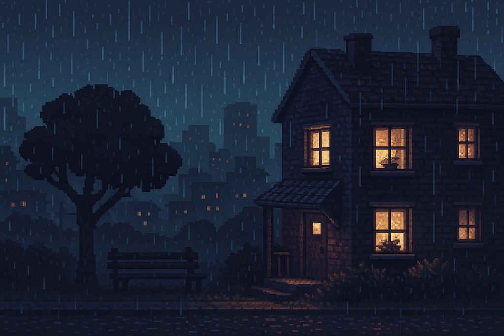 【睡眠導入•リラックスBGM】ゲーマーが作った ピクセルの夜に降る やさしい雨