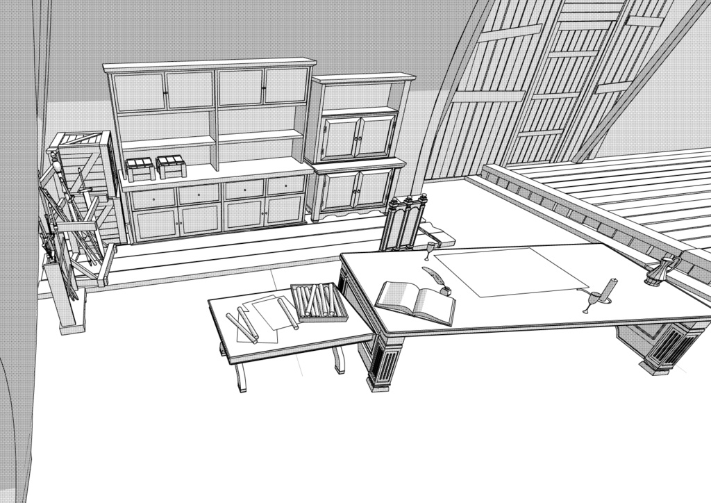 FF16クライヴの私室の3D素材