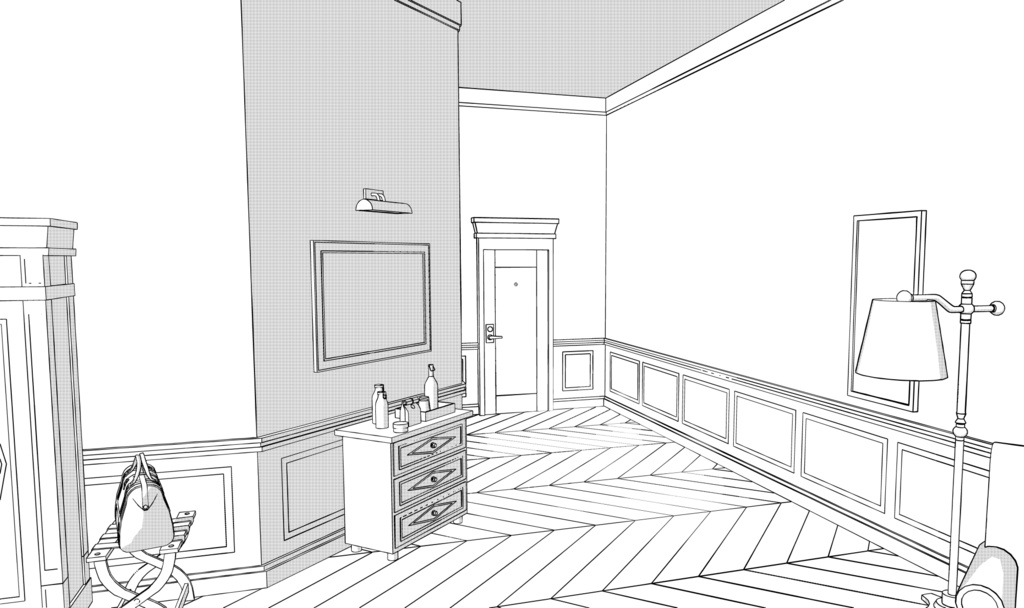 ホテルZ 202号室3D素材(cs3o)