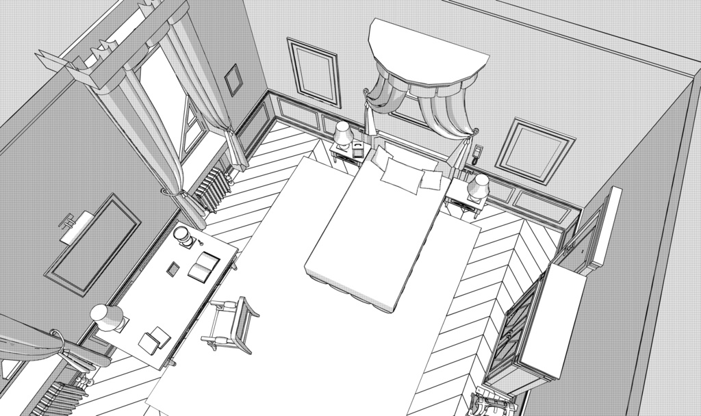 ホテルZ 202号室3D素材(cs3o)