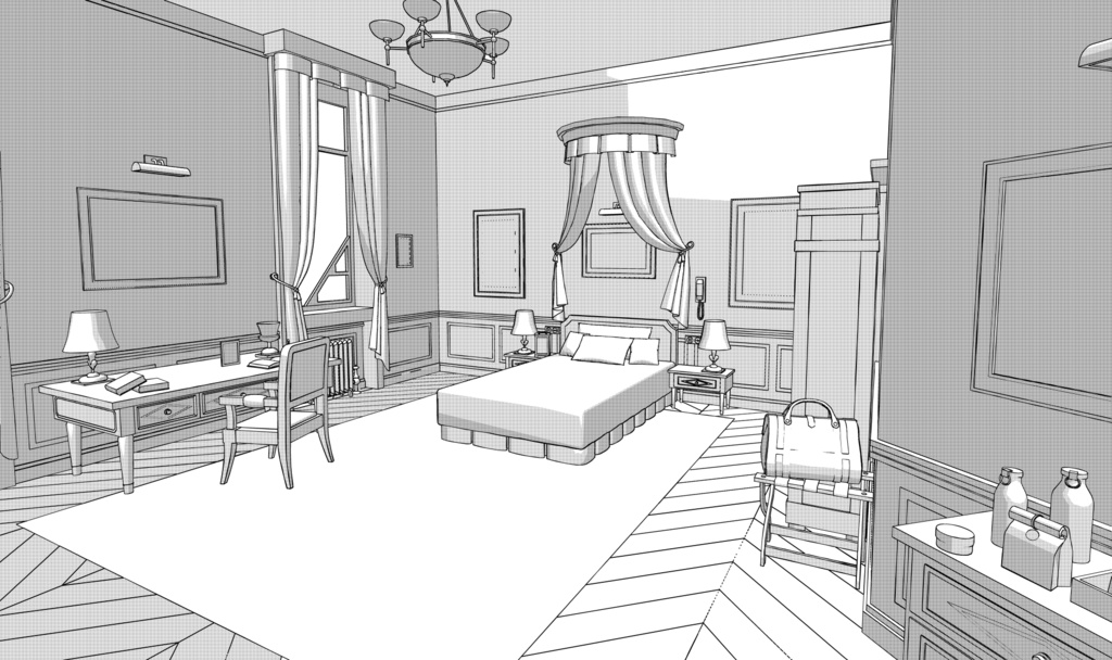 ホテルZ 202号室3D素材(cs3o)