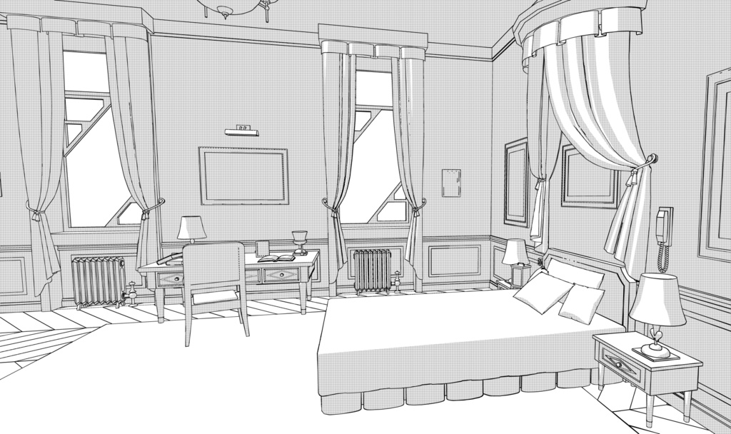 ホテルZ 202号室3D素材(cs3o)