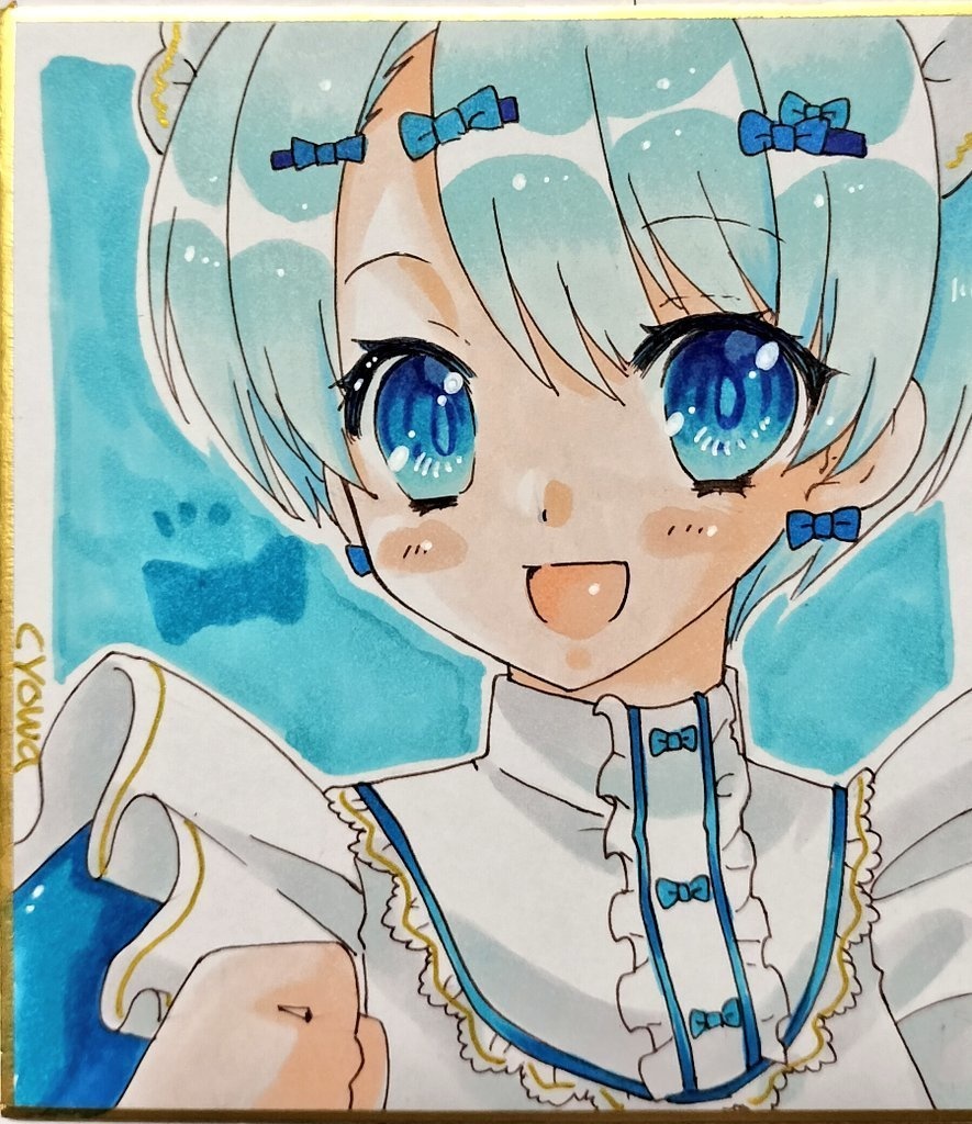 【小サイズ】カラバリ少女・水色