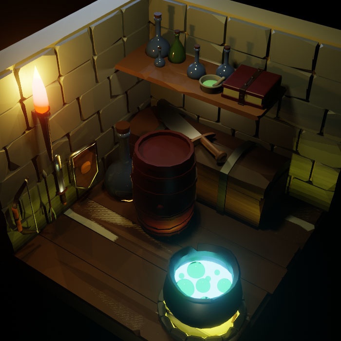 3d  ダンジョン　灯