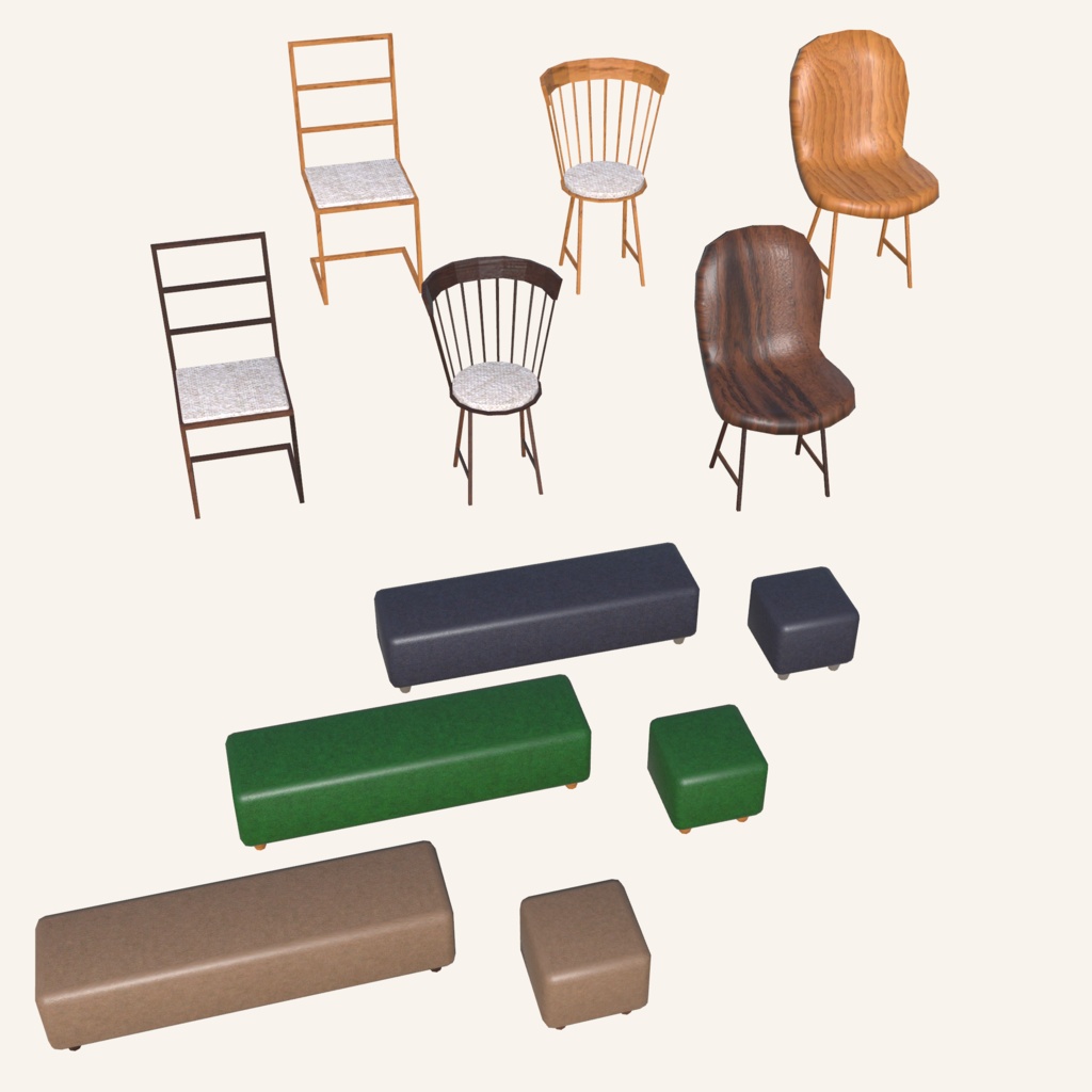 【VRChat想定】家具セット(64点)