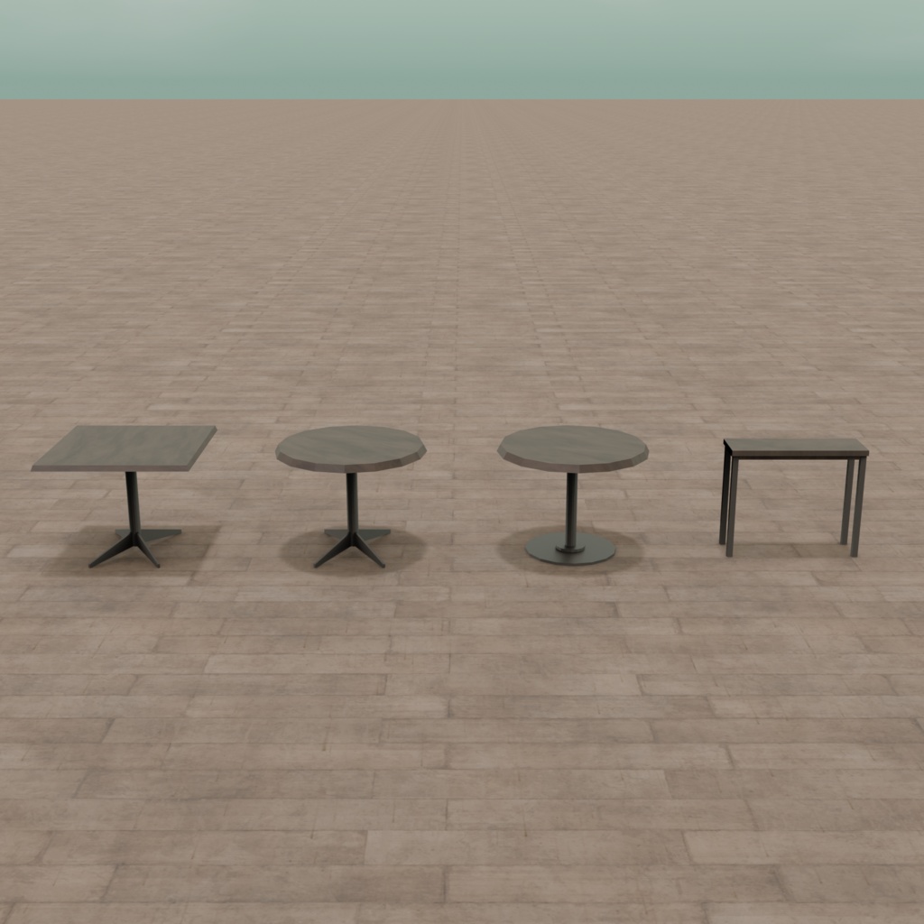 【VRChat想定】CafeTable&Chair(32点)