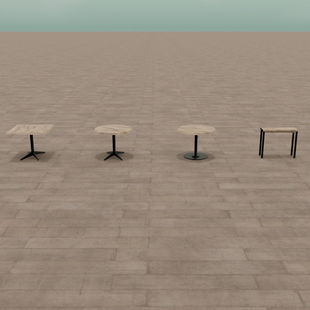 【VRChat想定】CafeTable&Chair(32点)