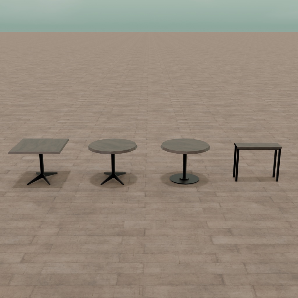 【VRChat想定】CafeTable&Chair(32点)