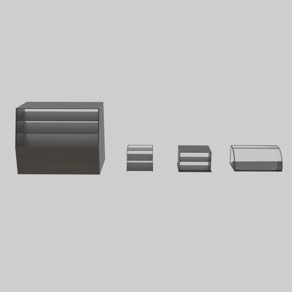 【VRChat想定】Cafe Showcase&counter(16点)