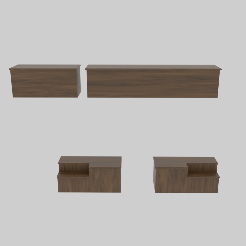 【VRChat想定】Cafe Showcase&counter(16点)