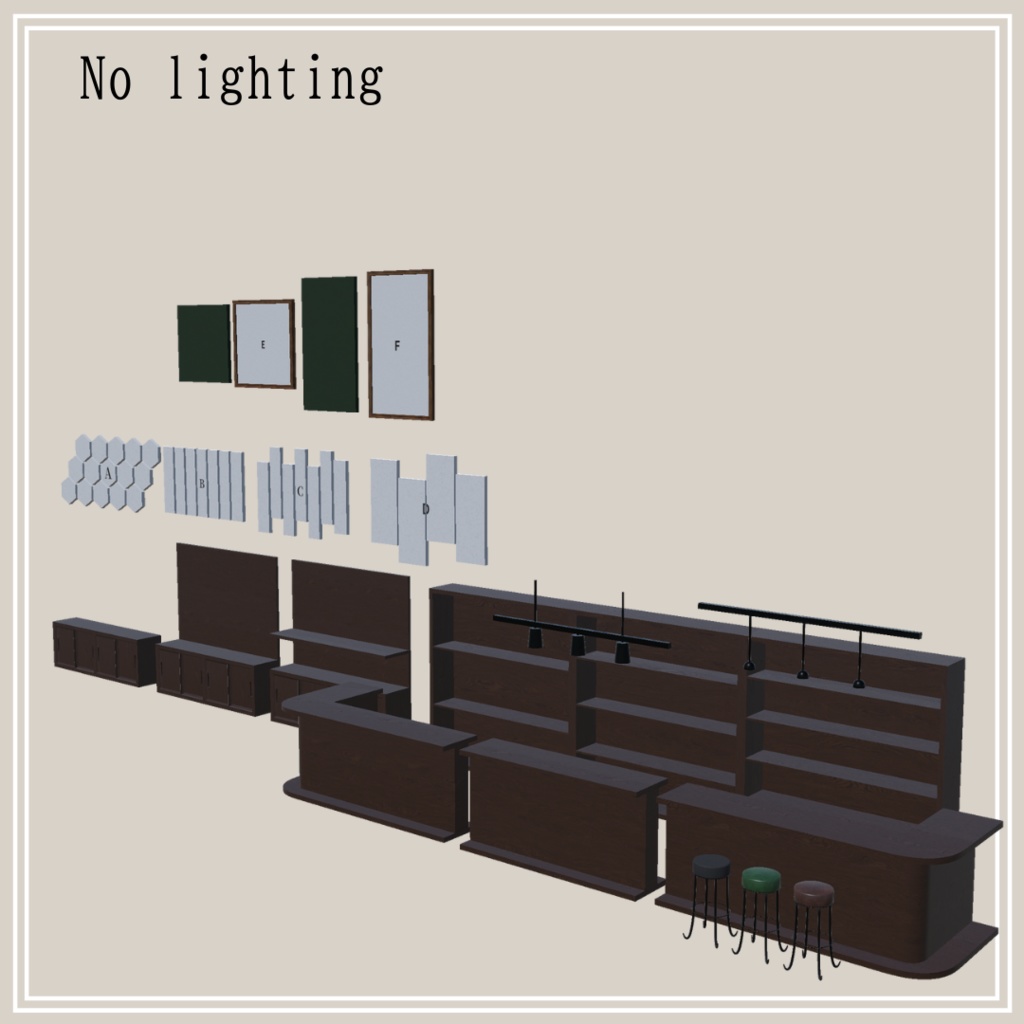 【VRChat想定】カウンターセット