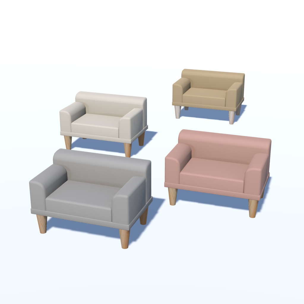 【VRChat想定】ソファセット(64点)