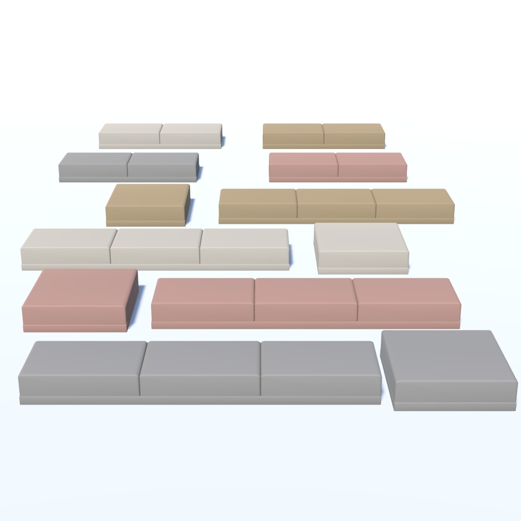 【VRChat想定】ソファセット(64点)