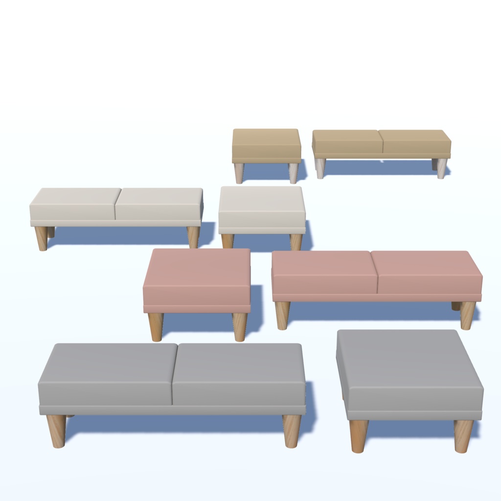 【VRChat想定】ソファセット(64点)