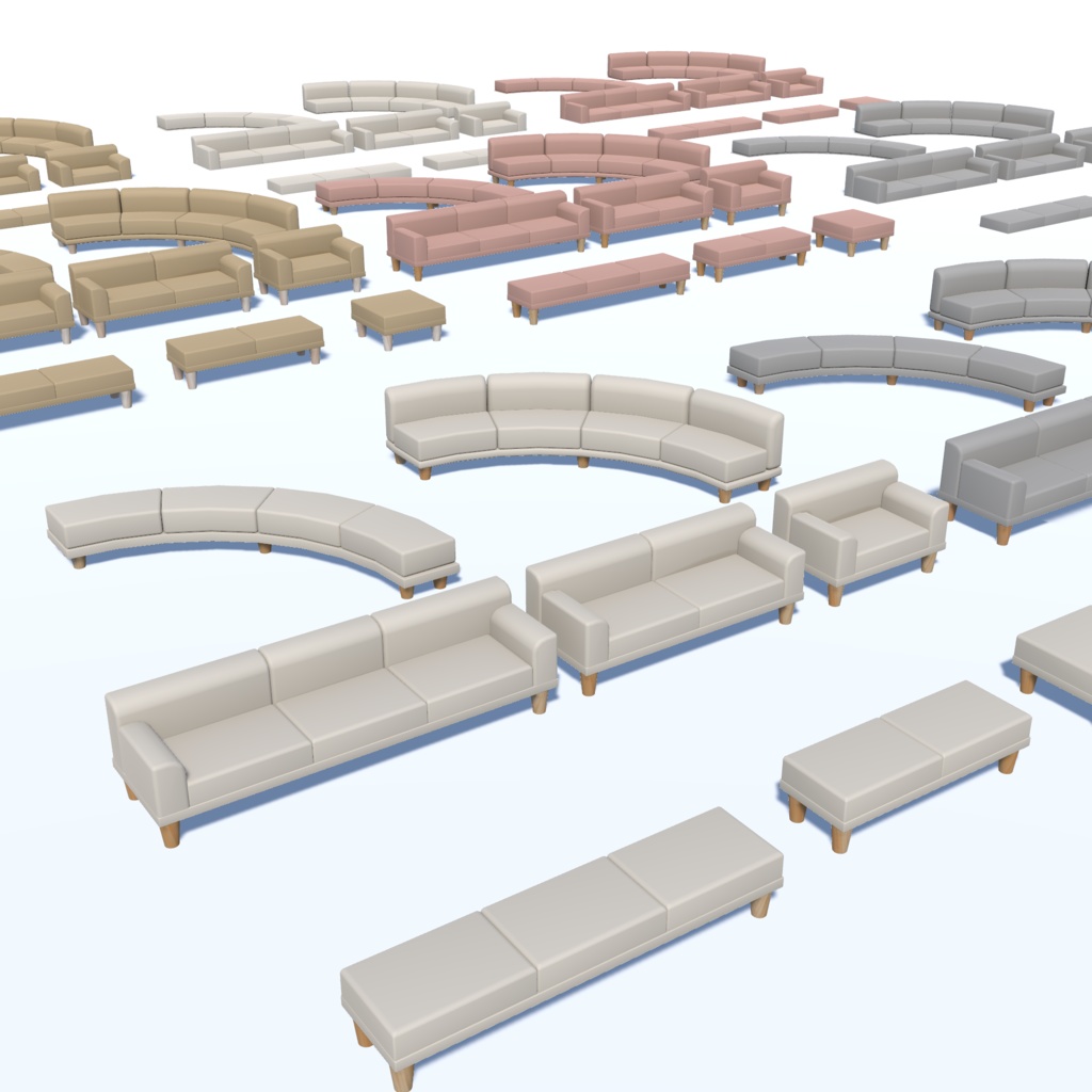 【VRChat想定】ソファセット(64点)