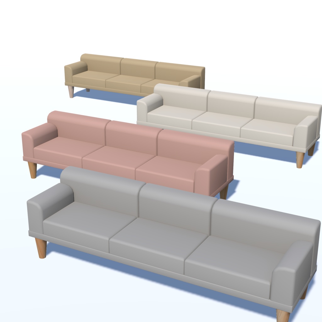【VRChat想定】ソファセット(64点)