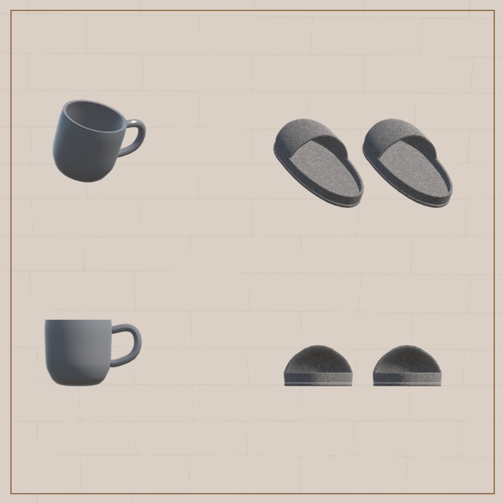 【VRChat想定】夜のベランダセット