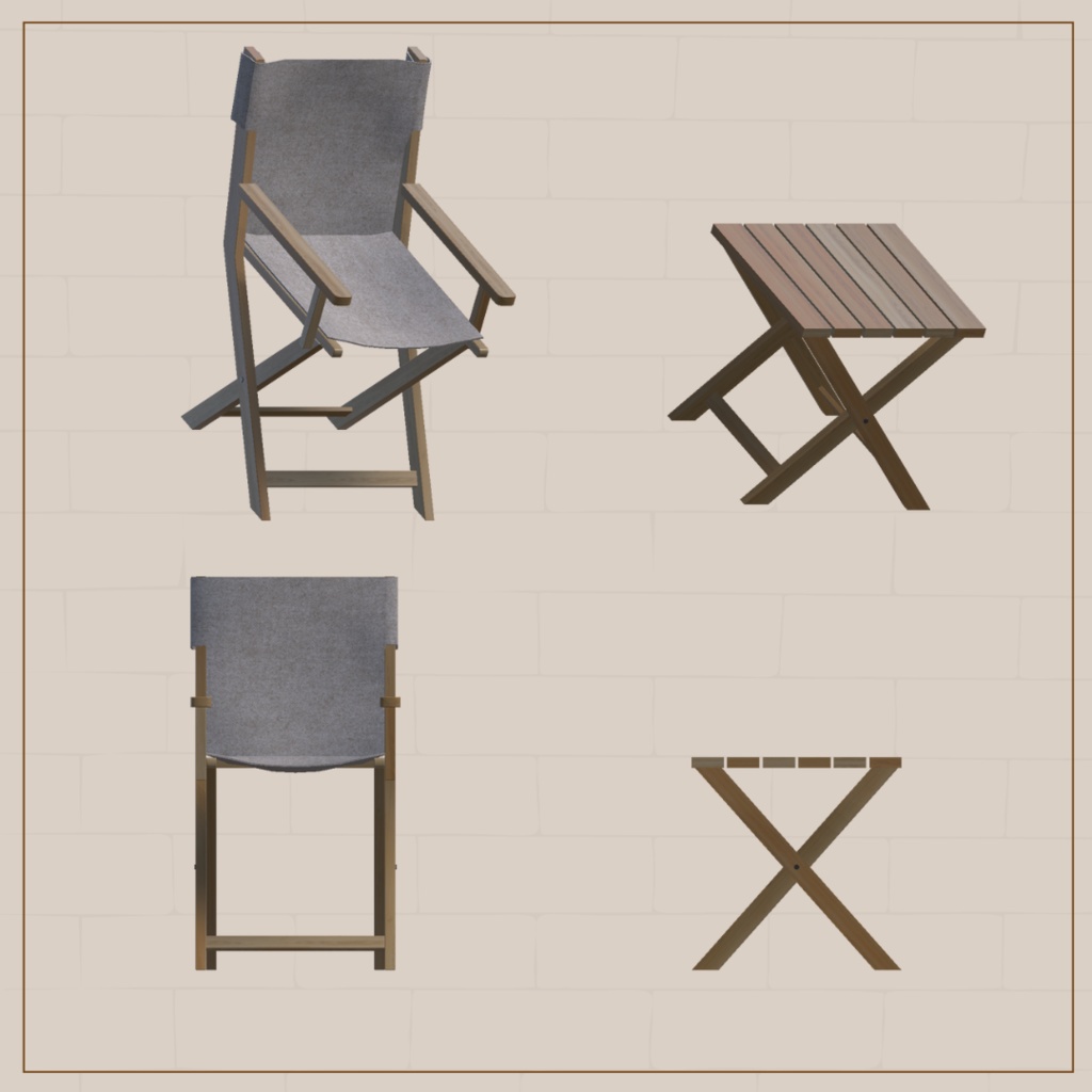 【VRChat想定】夜のベランダセット