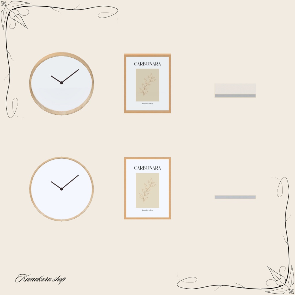 【VRChat想定】ミニ壁掛け棚・アイテムセット