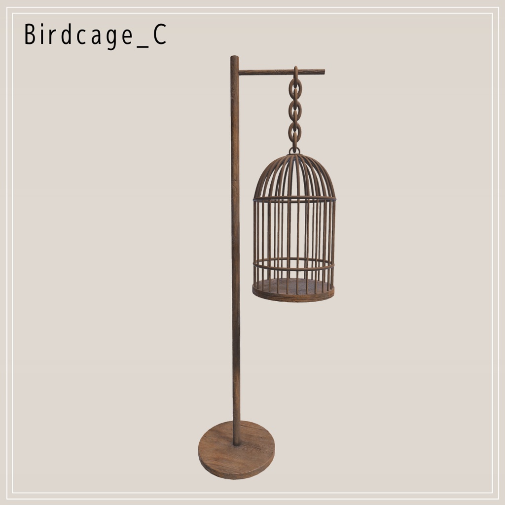 【VRChat想定】鳥かご(3色)