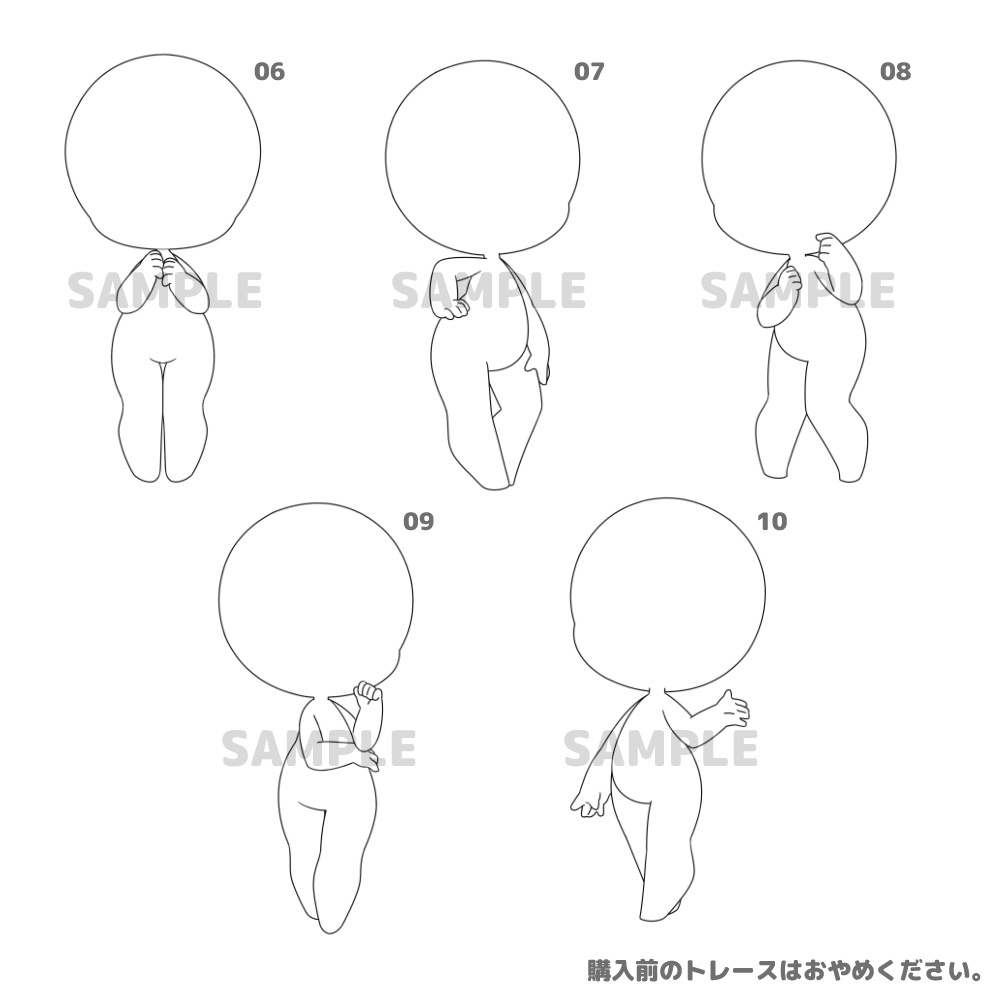 【全10種】デフォルメ立ち絵向け素体