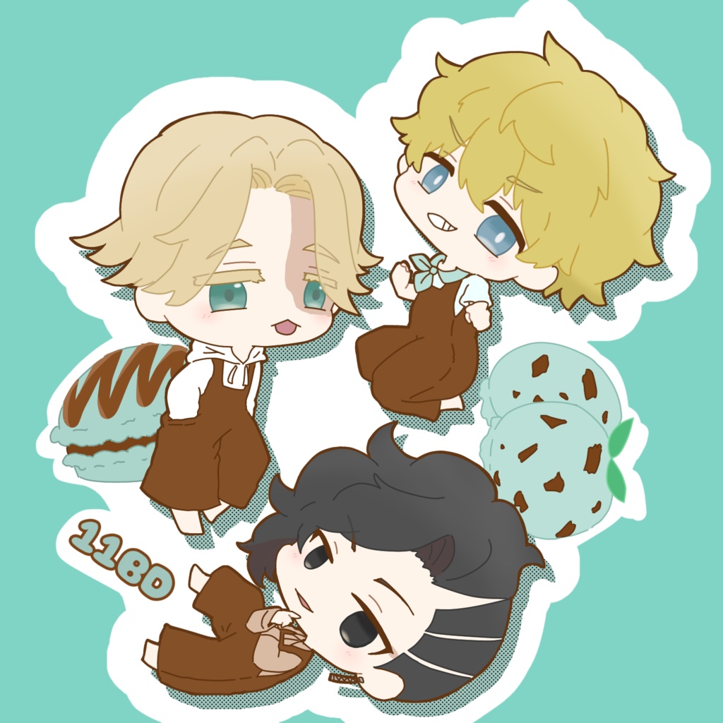 11BDチョコミント風アクリルキーホルダー