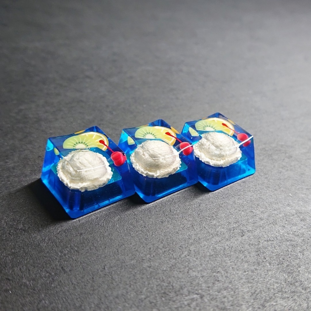 ▷ブルーハワイソーダフロートキーキャップ◁