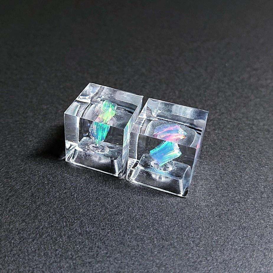 人工オパール立方体キーキャップ