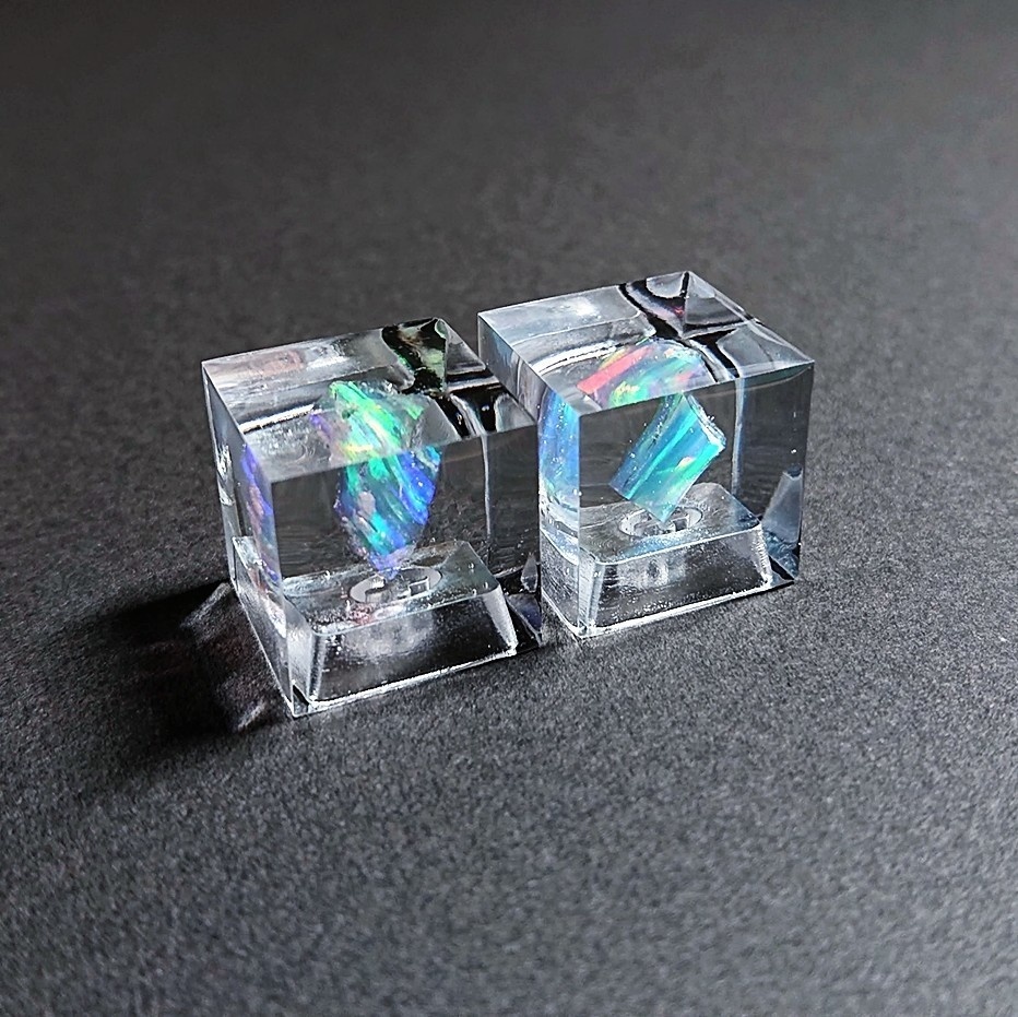 人工オパール立方体キーキャップ
