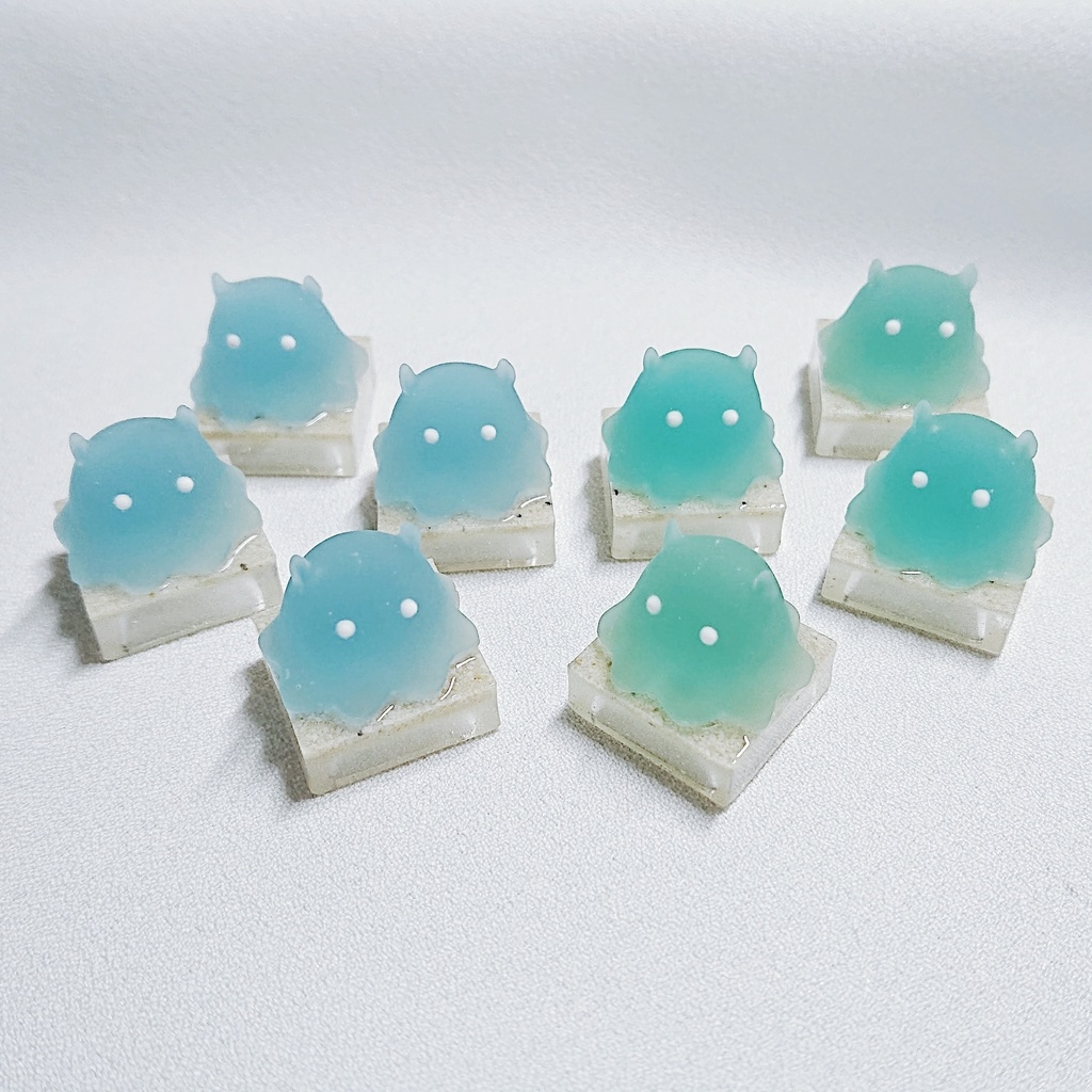 シーグラス風メンダコちゃんキーキャップ