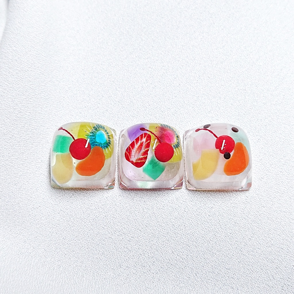 フルーツゼリー&フルーツみつ豆キーキャップ