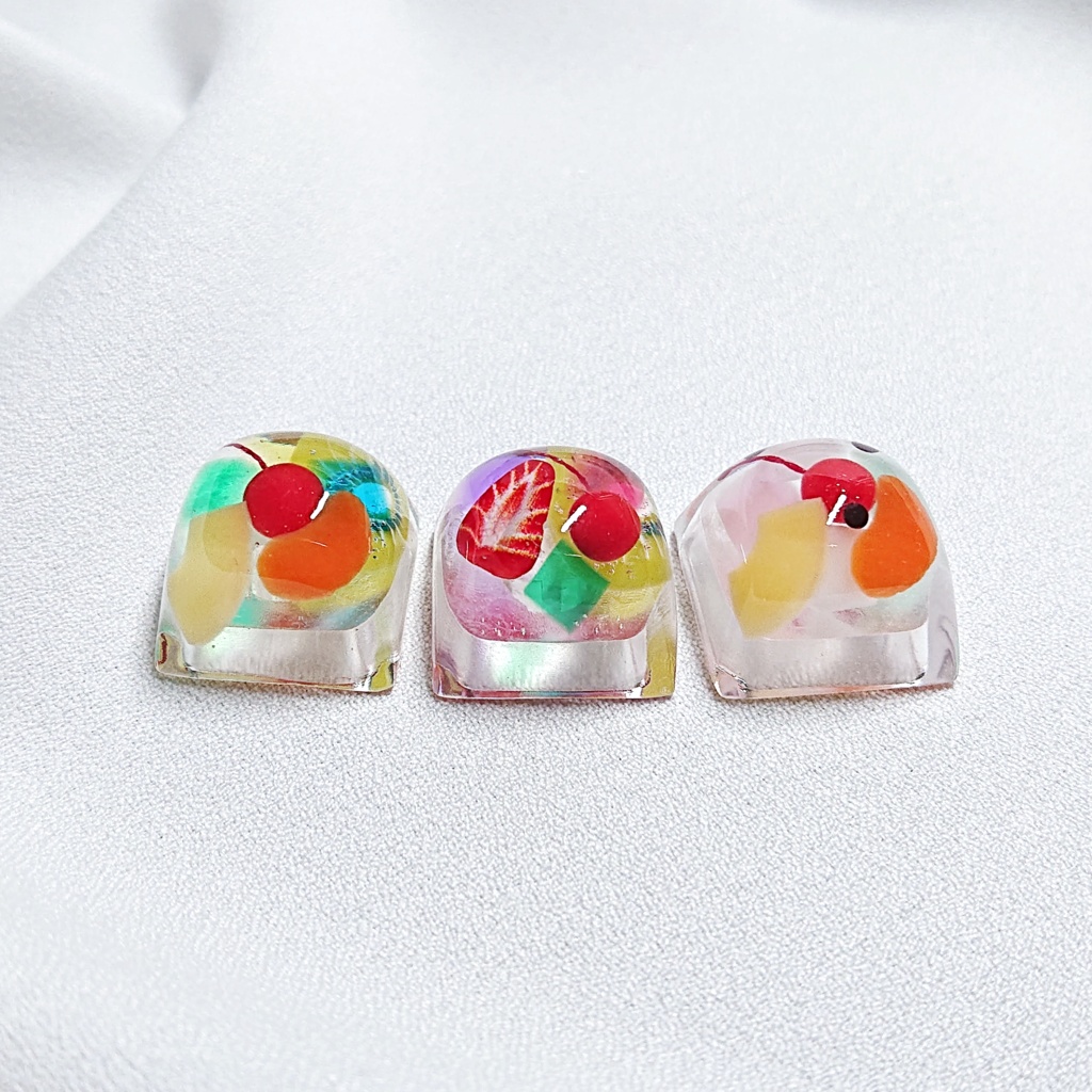 フルーツゼリー&フルーツみつ豆キーキャップ