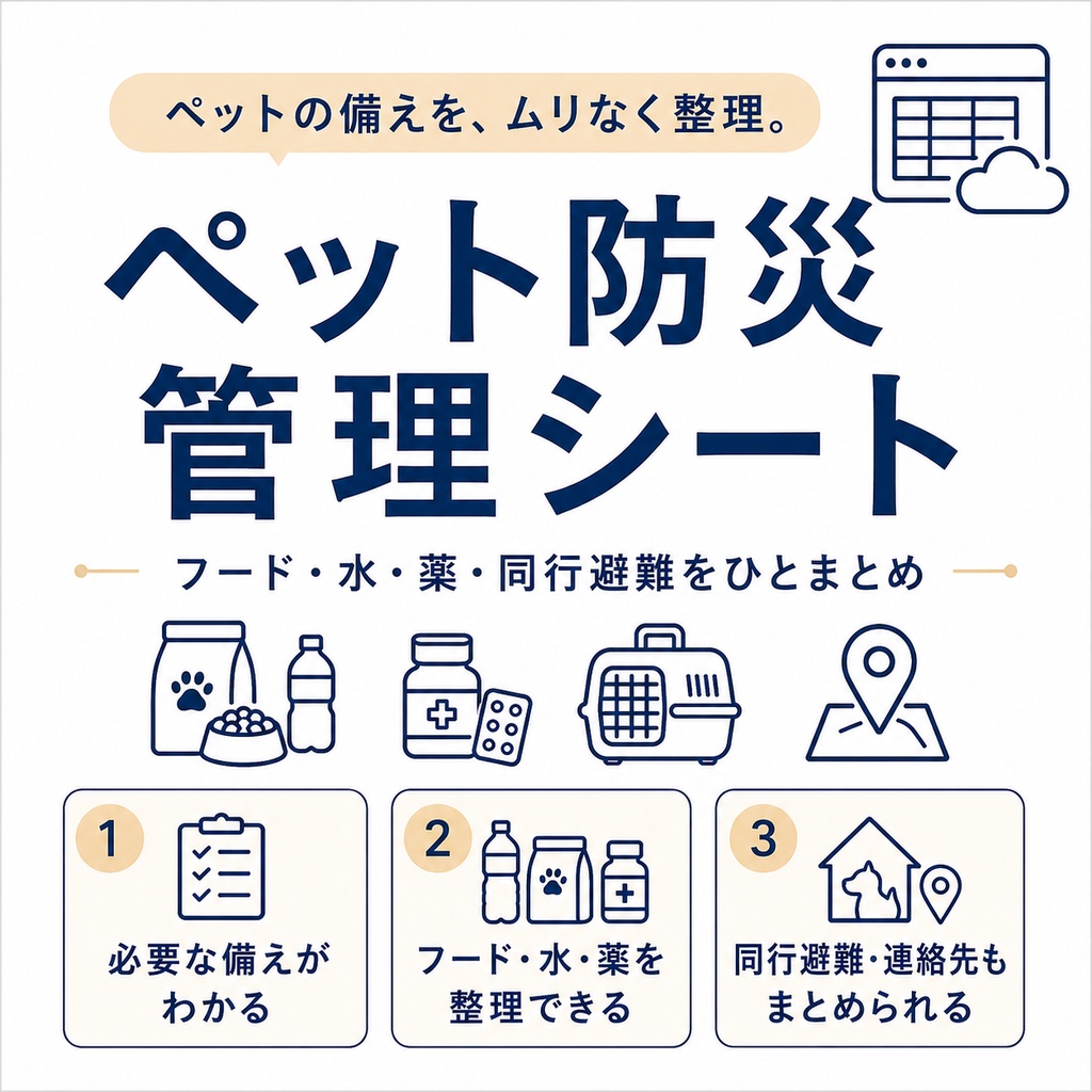 ペット8匹まで対応|フード・水・薬・療法食・同行避難をまとめて管理