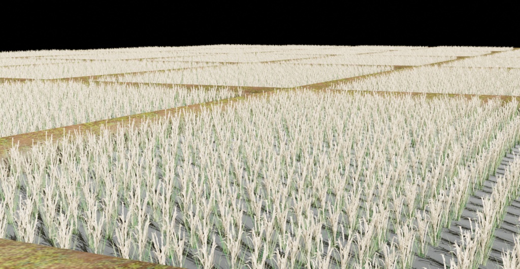 【Unity対応】3D地形モデル 田んぼ
