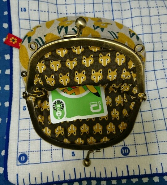 妄想がま口(きつね柄KON-1)くさり付き