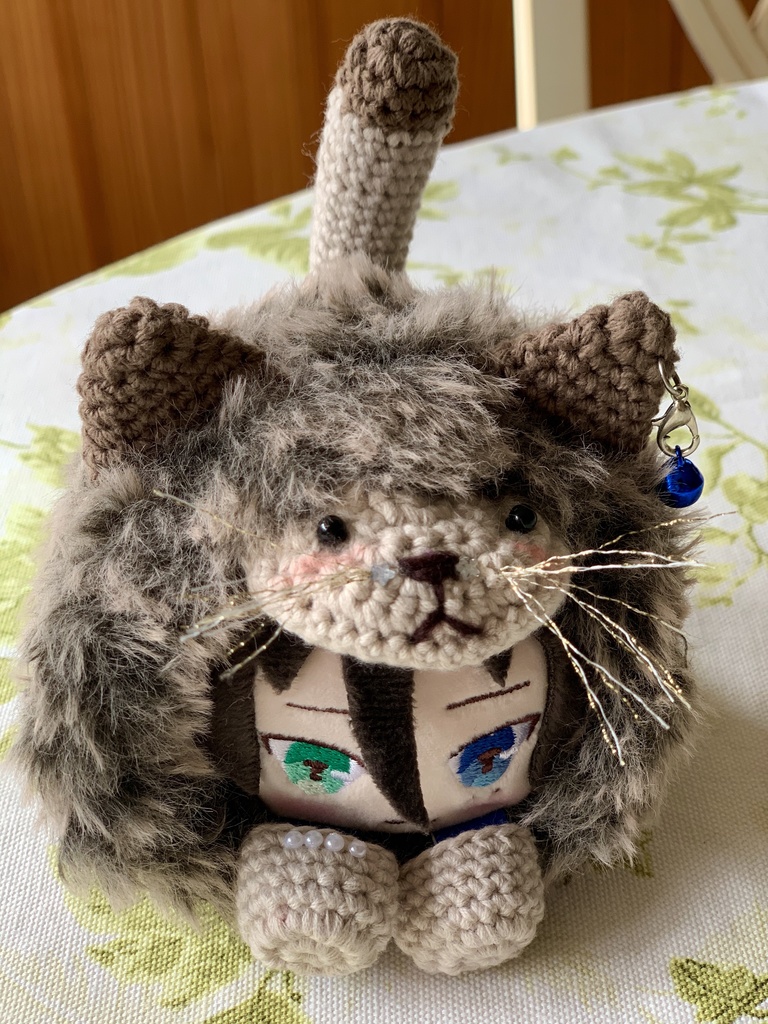 もち着ぐるみ ねこちゃん グレー/茶