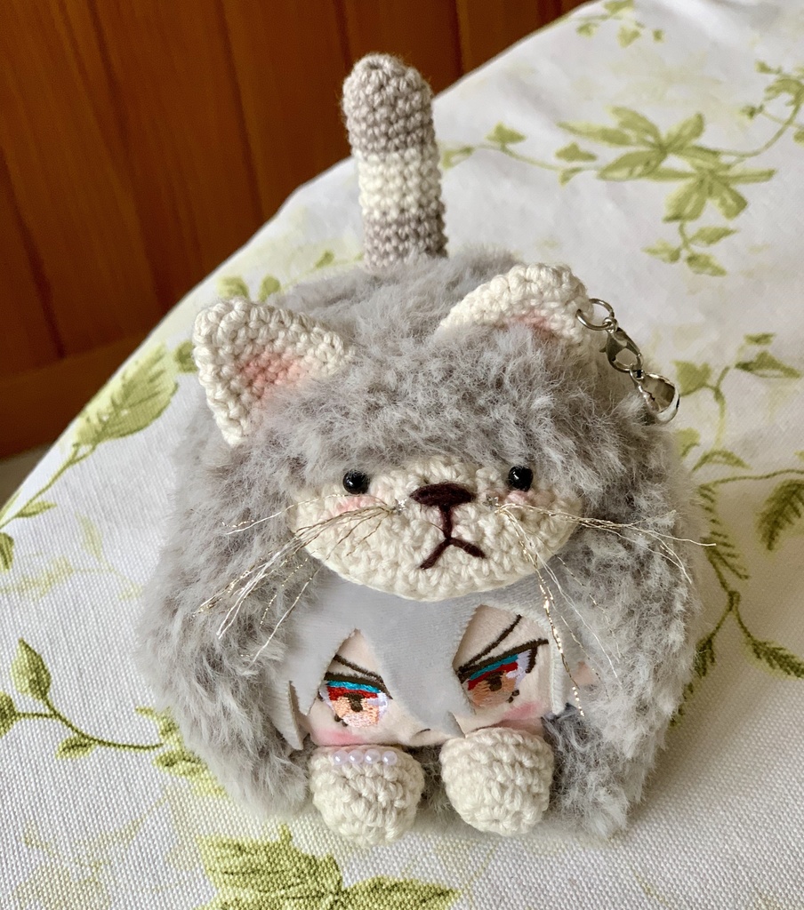 もち着ぐるみ ねこちゃん グレー/茶