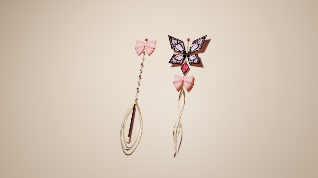 【VRChat】愛の配達夫(蝶の耳飾り,Butterfly イヤリング)