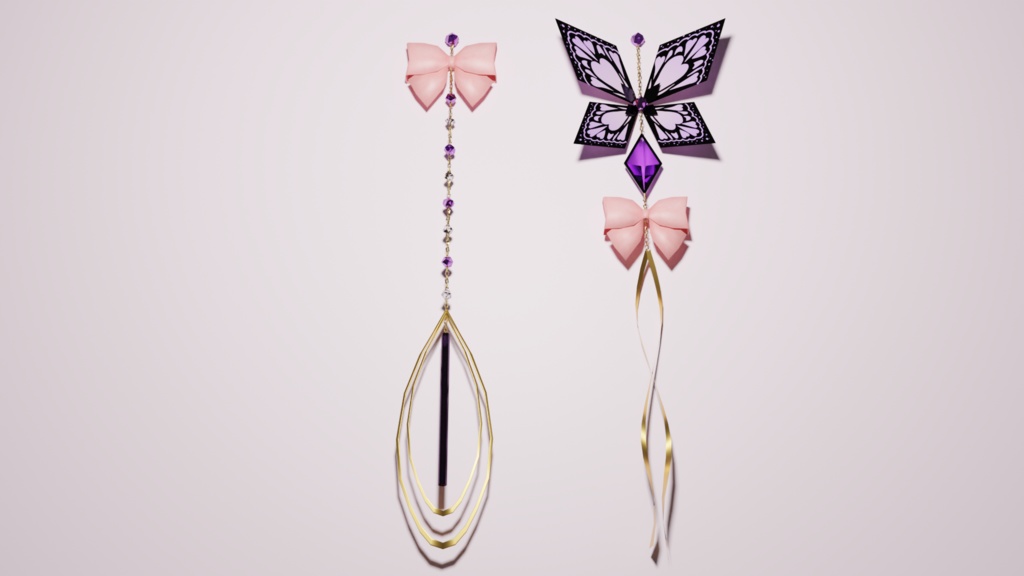 【VRChat】愛の配達夫(蝶の耳飾り,Butterfly イヤリング)