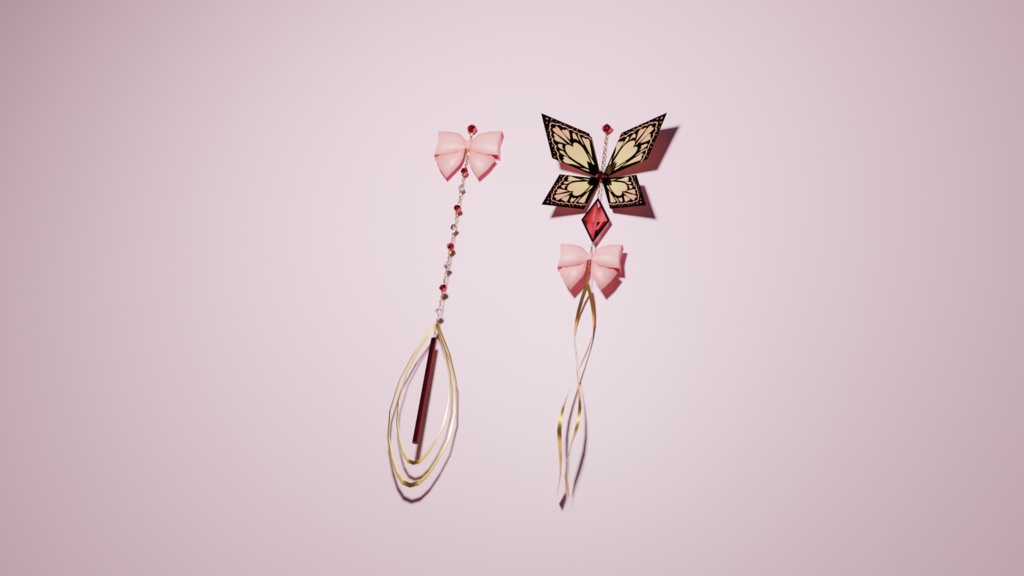 【VRChat】愛の配達夫(蝶の耳飾り,Butterfly イヤリング)
