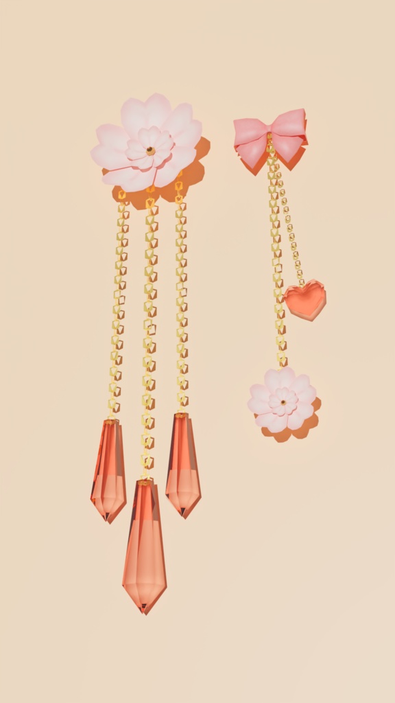 【VRChat】桜の涙(桜の耳飾り、イヤリング、ピアス)