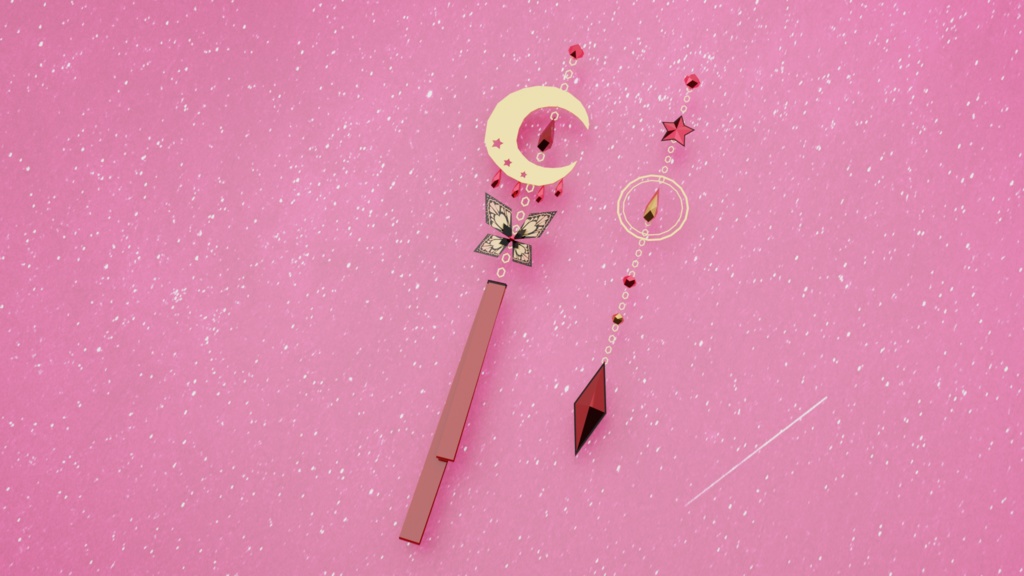 【VRChat】月の耳飾り(イヤリング、ピアス)