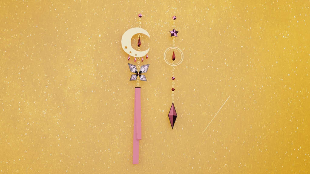 【VRChat】月の耳飾り(イヤリング、ピアス)