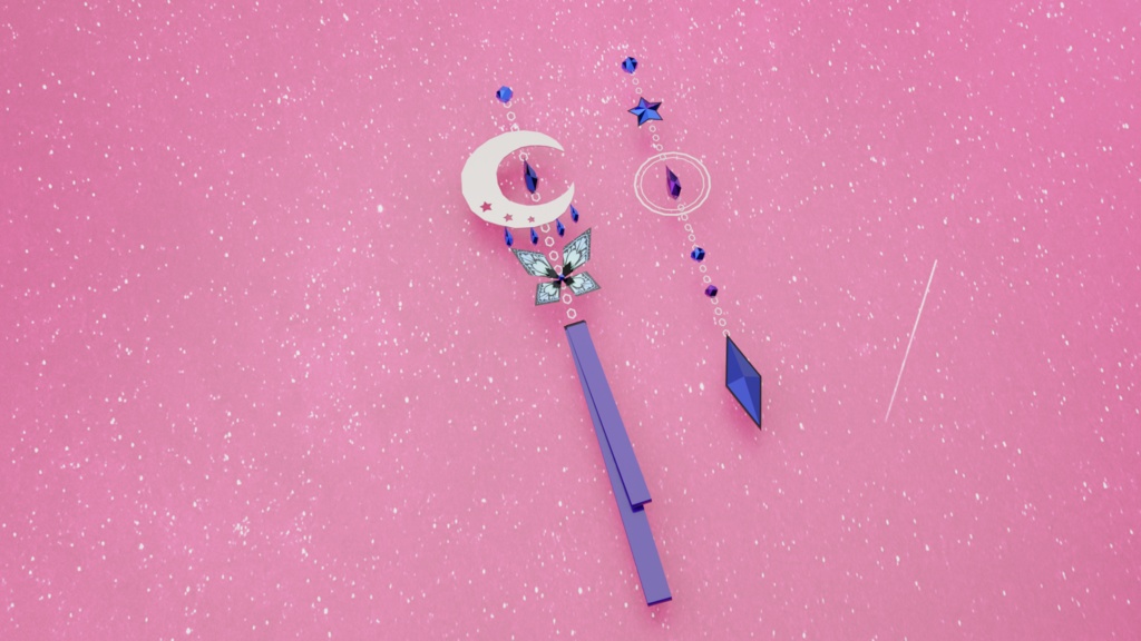 【VRChat】月の耳飾り(イヤリング、ピアス)